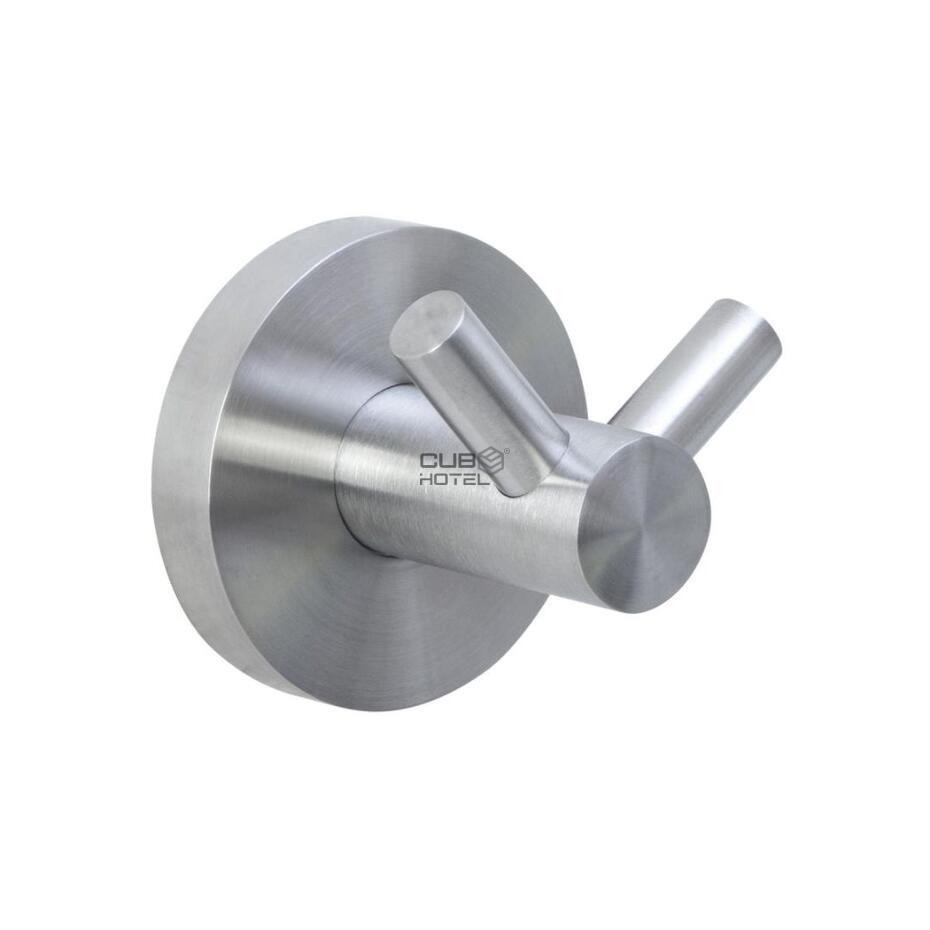 Cabide De Parede Duplo Em Inox Escovado