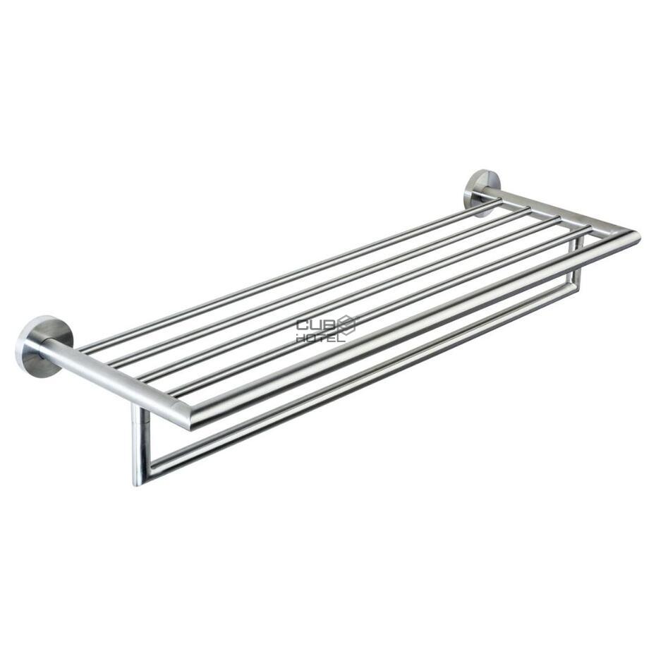 Prateleira Com Toalheiro Inox Escovado 655 mm