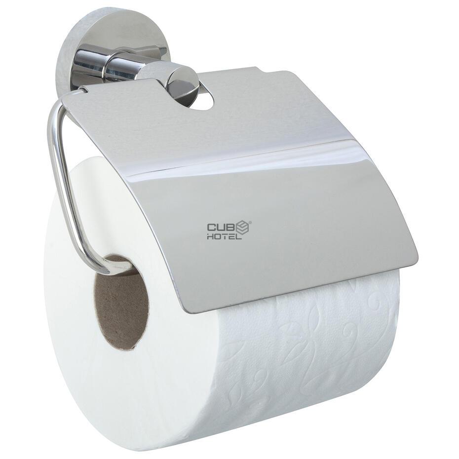 Porta Rolos  Com Tampa Inox Brilho