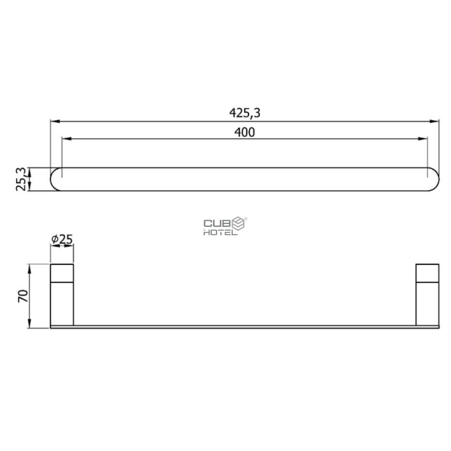 40cm Towel Rack, Gold Stainless Steel, VERONA Series