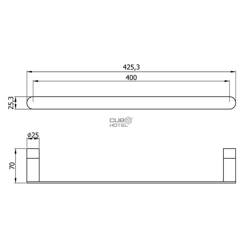 Toalheiro 40cm Aço Inox Preto Serie VERONA
