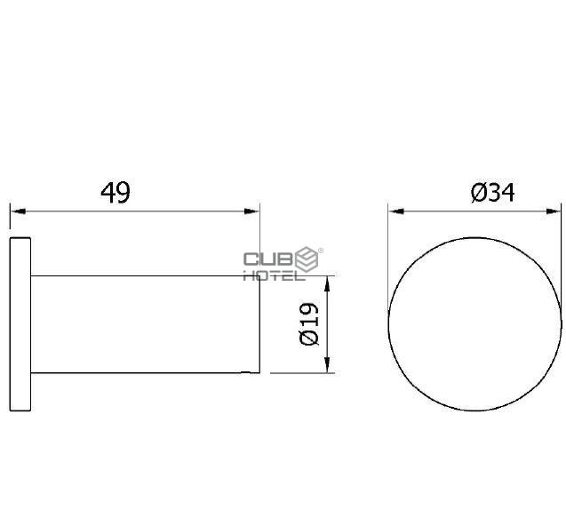 Cabide Parede Inox Escovado