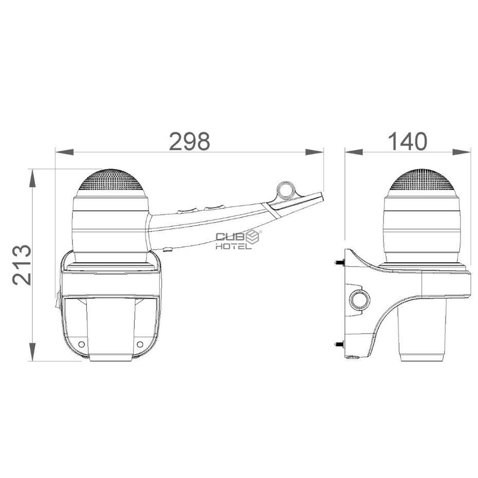 Secador de pelo profesional de pared 1800w