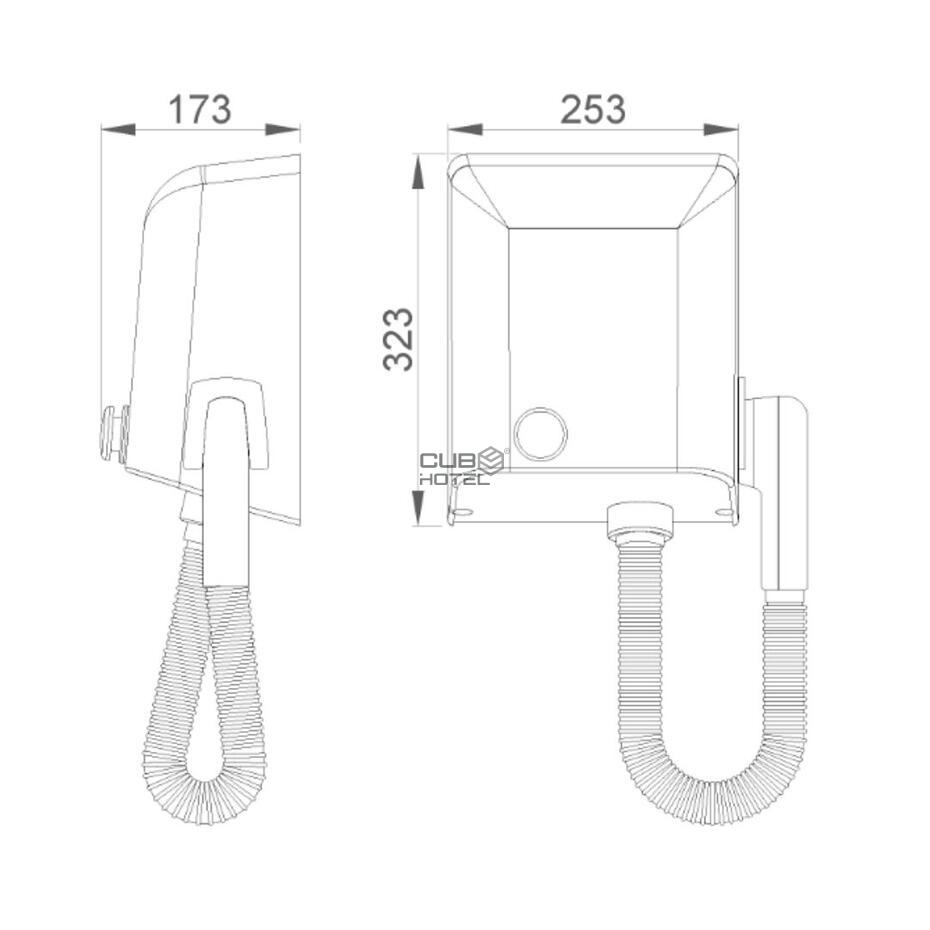 Secador de cabello MANGO cabezal manual de acero inoxidable