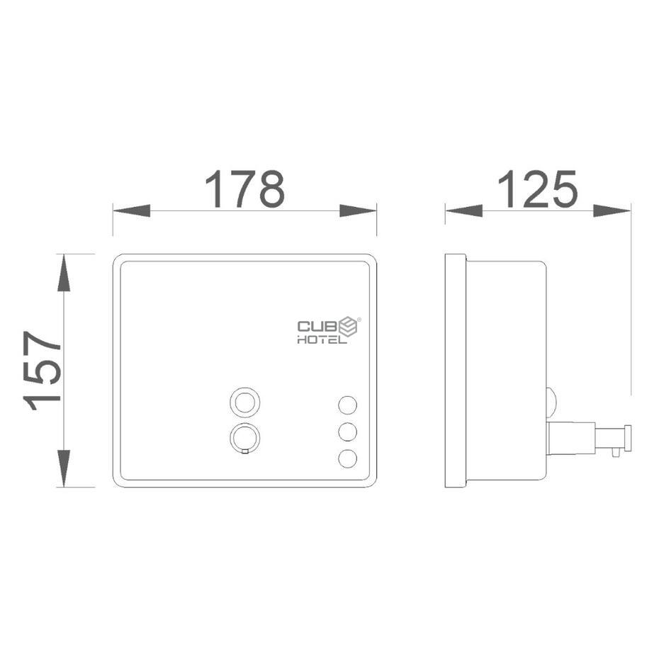 Dosificador Cuadrado Acero Inox Satinado 1200ml 