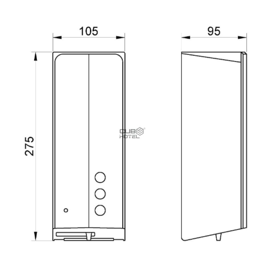 Dosificador automático de gel hidroalcohólico EVO, 1000 ml, en ABS blanco