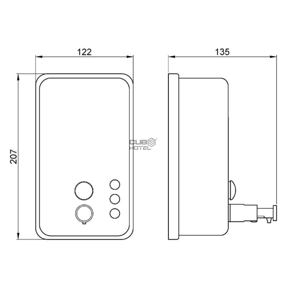 Dosificador De Jabón Líquido 1200 Ml Acero Inox Satinado