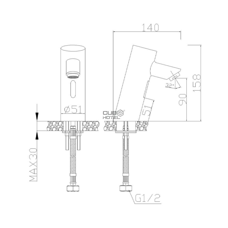 Grifo Automático Baterías o electricidad Inox