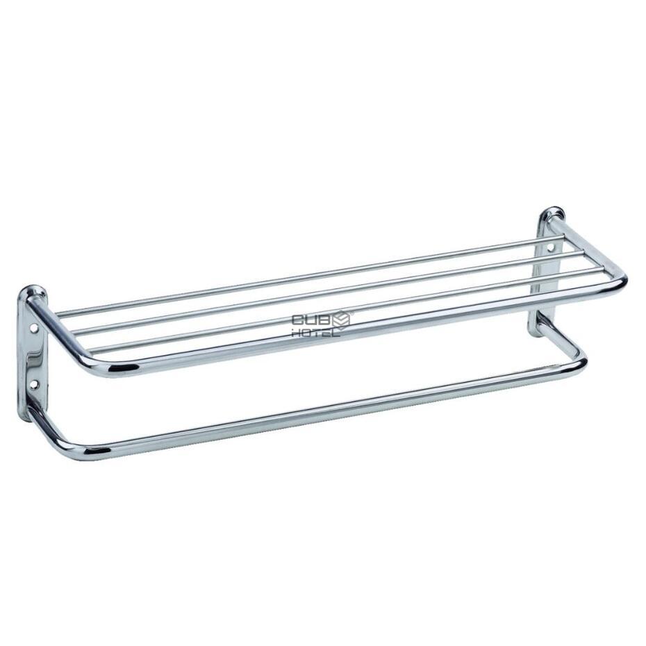 Prateleira Com Toalheiro Em Inox Brilho 615 mm