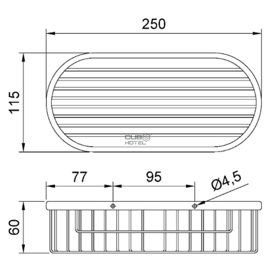 Saboneteira Parede Rectangular Grade Inox Brilho