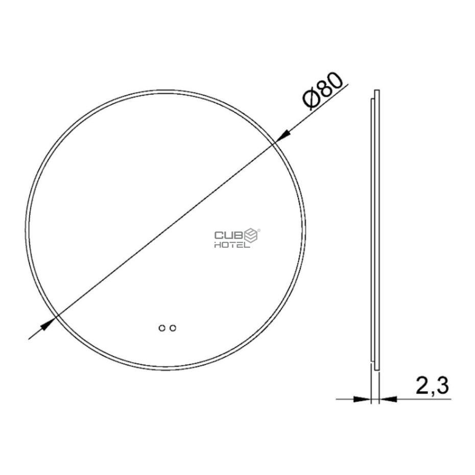 Illuminated Round Mirror 80cm Anti-fog