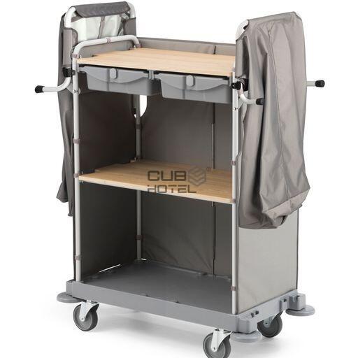 Carro Housekeeping Green Hotel 875 com 2 Sacos e 2 Gavetas