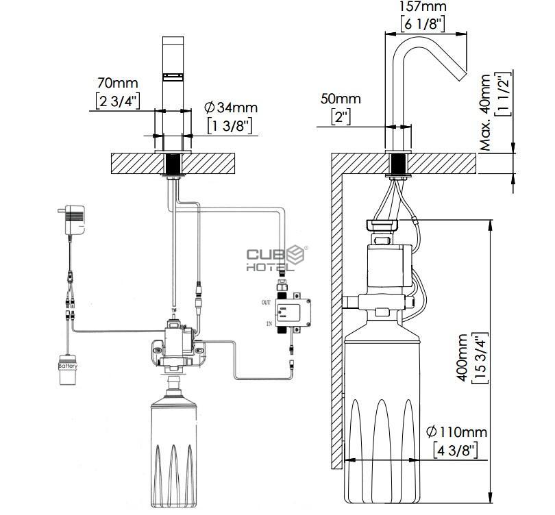 ALL-IN-ONE hand washing and drying set