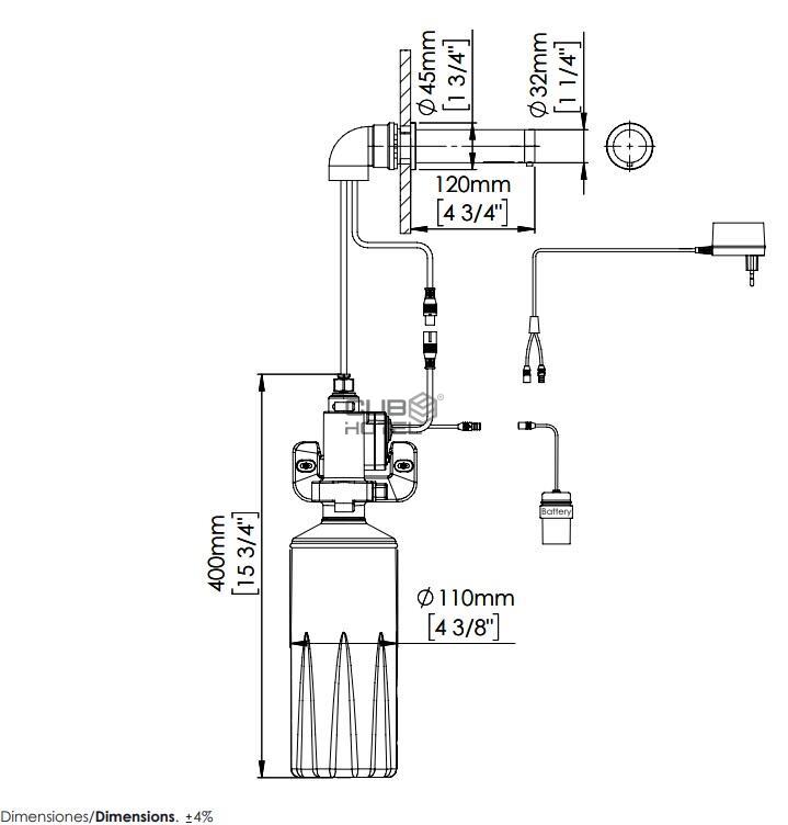  Conjunto ALL-IN-ONE Secador de manos, Grifo y Dispensador de jabón