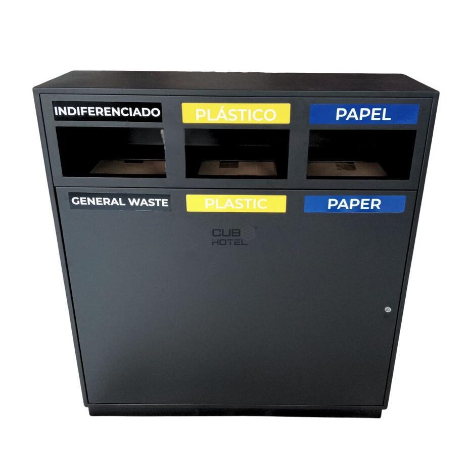 Ecoponto 180L Exterior para Espaços Públicos com 3 Separadores