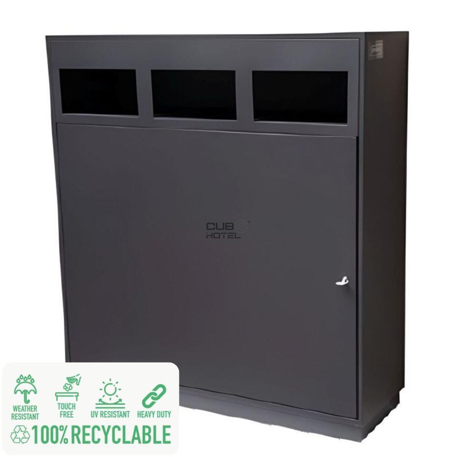 Ecopunto 180L Exterior para Espacios Públicos con 3 Separadores