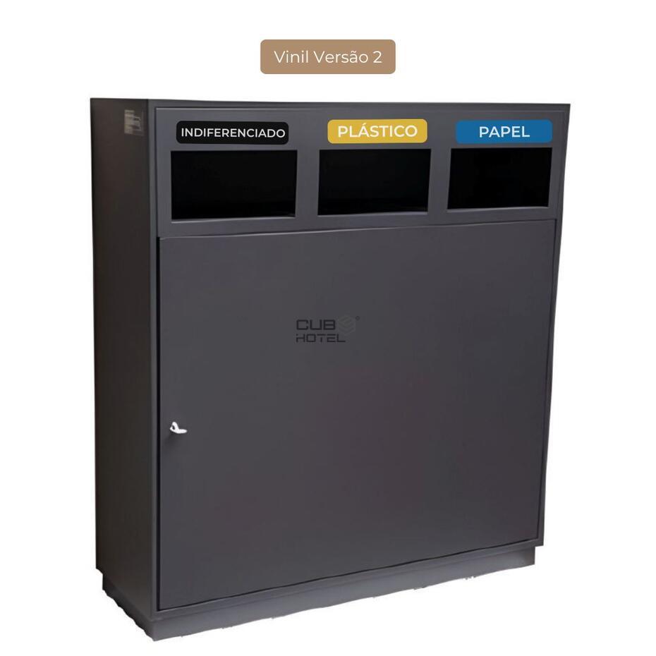 Ecoponto 180L Exterior para Espaços Públicos com 3 Separadores