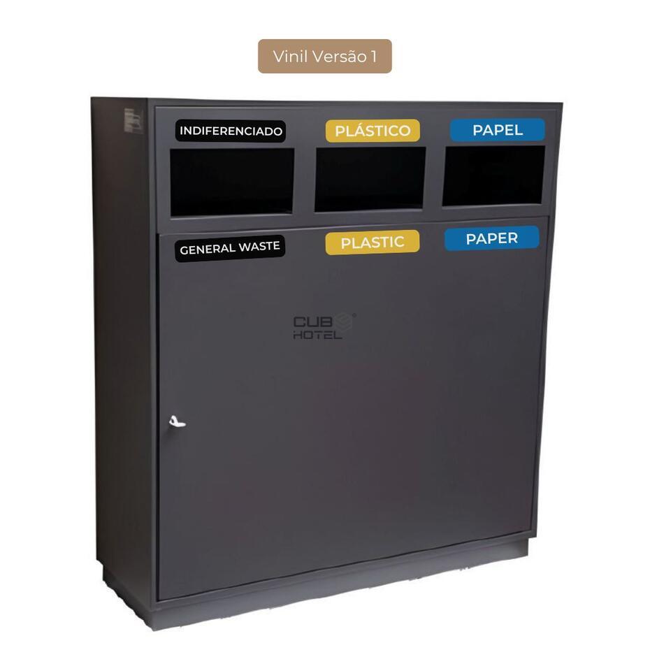 Ecoponto 180L Exterior para Espaços Públicos com 3 Separadores