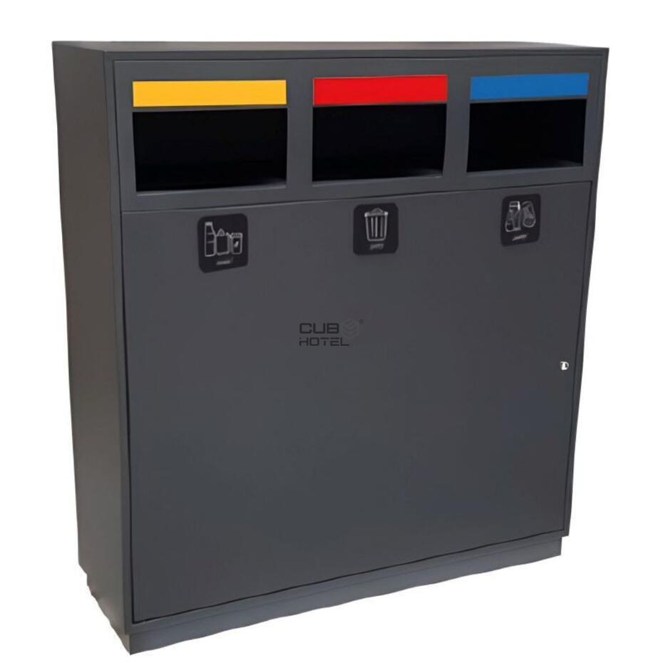 Ecoponto 180L Exterior para Espaços Públicos com 3 Separadores