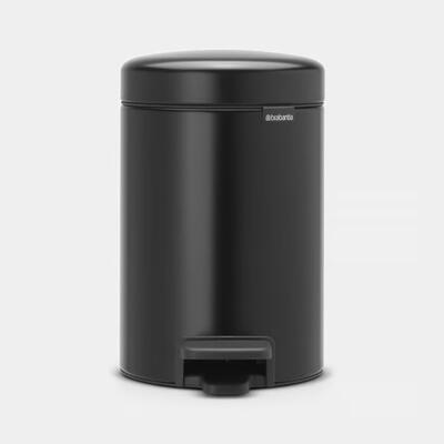 Cubo con Pedal Brabantia 3L Tapa Silenciosa Negro Mate