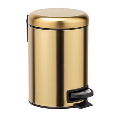 Gold Stainless Steel Pedal Bin 3l