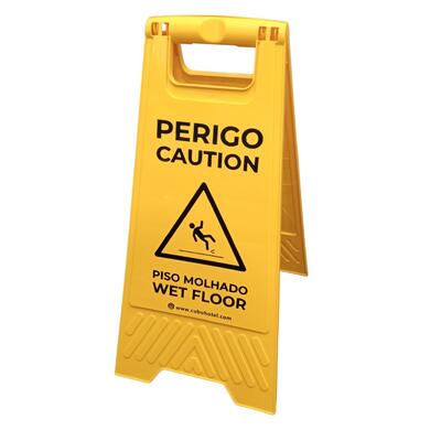 Sinal de Perigo Pavimento Molhado Plástico