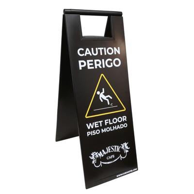 Sinal de Pavimento Metal Preto