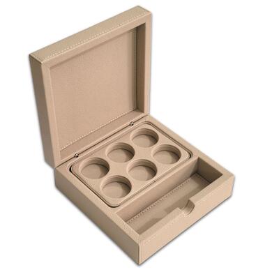 Caja para Cápsulas de Café en Polipiel Beige