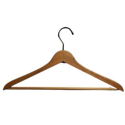 100 Natural Wood Hangers with Brass Hook