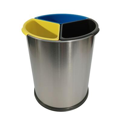Stainless Steel Recycling Bucket with 3 separators