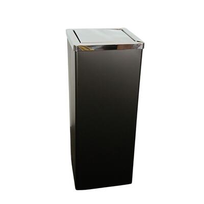 Papeleira Inox Preta Tampa Basculante 11L