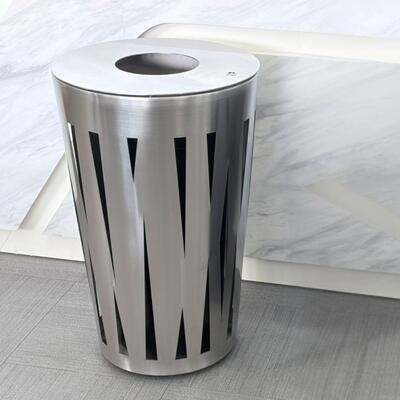 Outdoor Brushed Stainless Steel Waste Bin 45L with Inner Container