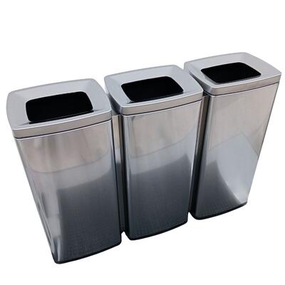 Fingerprint-Proof Stainless Steel Recycling Bin 3x30L