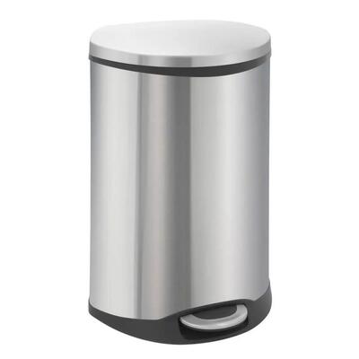 Brushed Stainless Steel Trash Bin 50L with Pedal and Soft-Close Lid