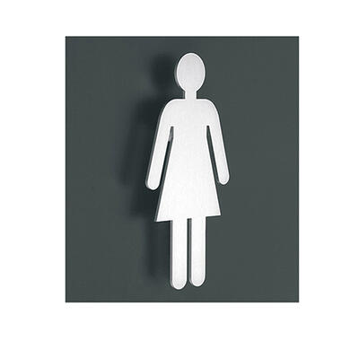 Silhueta feminina para casa de banho com fixação oculta por parafuso - 250mm