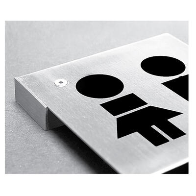 Pictogramas de vinilo aplicados sobre acero inoxidable - 150 x 150 mm