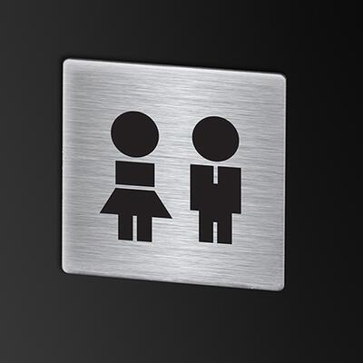 Vinyl pictograms applied to stainless steel - 75 x 75mm