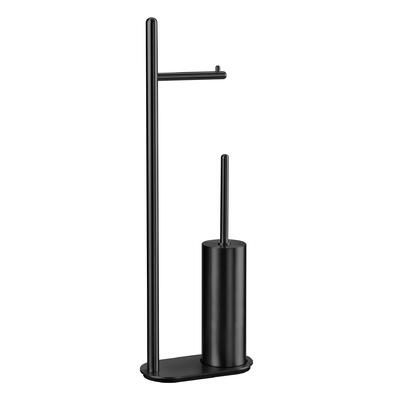 Escobillero con soporte de papel Inox Titanium