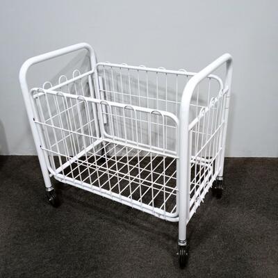 Carro Lavandaria Dobrável em Aço com Rodas Giratórias 80x52cm