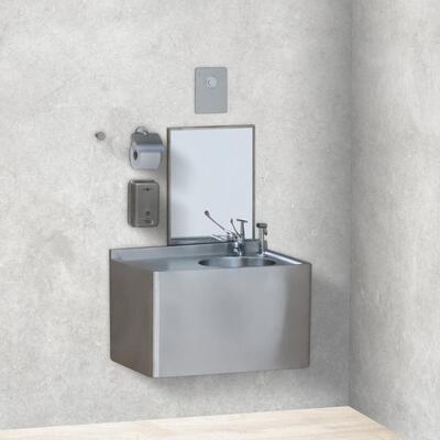 Conjunto higiénico para ostomizados Aço inox com espelho frontal