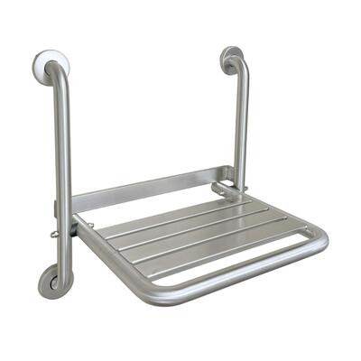 Foldable Shower Seat in Brushed Stainless Steel