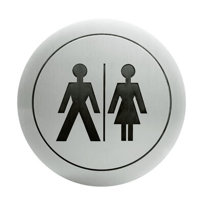 Pictogram WC Sticker Unisex Stainless Steel