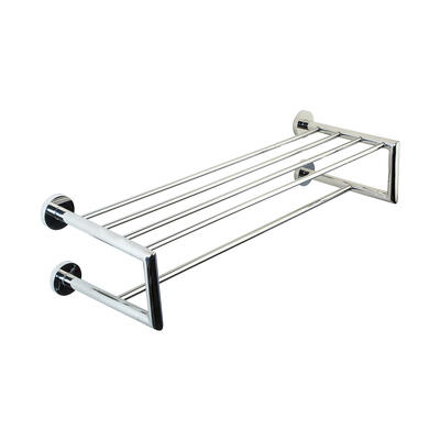 Prateleira Com Toalheiro Em Inox Brilhante