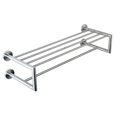 Prateleira Toalheiro Parede Hotel Inox Escovado