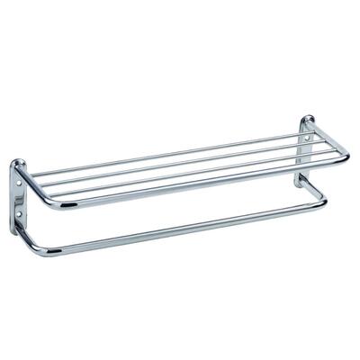 Prateleira Com Toalheiro Em Inox Brilho 615 mm